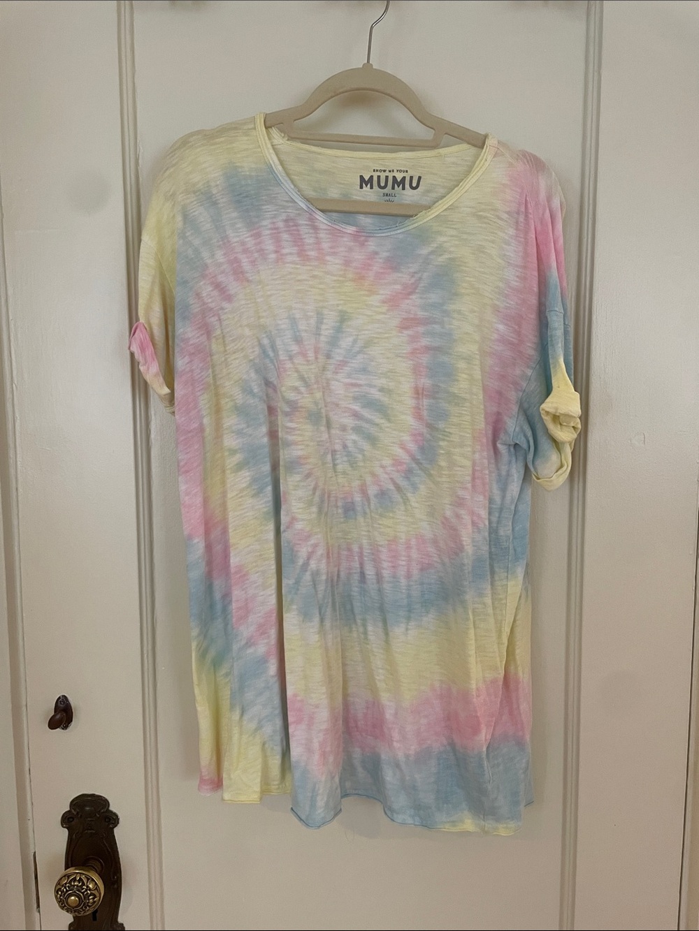 Show Me Your Mumu Dylan Twist Dress Rainbow Tie Dye Size S